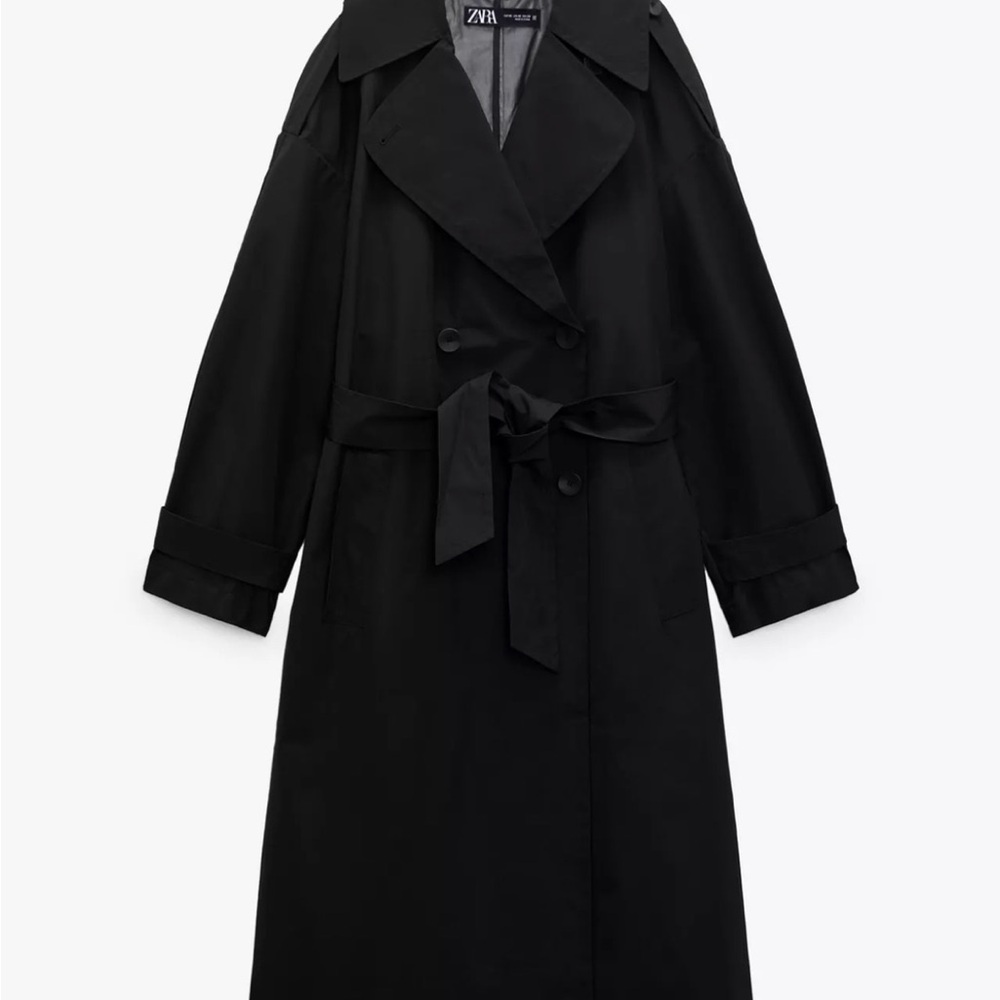 Zara Black Rain Trench Coat